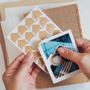Brown Kraft Paper Corner Stickers Photo Album Protection DIY Photo Edge Corner Binding Sticker Album Paper Scrapbooking Photo