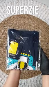Atasan anak laki laki lengan panjang umur 1-8 tahun karakter luar angkasa ASTROPIS NAVY bahan adem