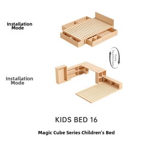 faroro | Multifunctional Tatami Storage Bed Full Solid Wood