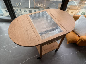 Black Walnut Foldable Side Table Nordic Tea Table Movable Coffee Table Sofa and Tea Table Cart Side Cabinet Creative Corner Table