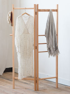 Corner Wooden Clothes Hanger 360 Degree Foldable Simple Design Bedroom Living Room Wooden Stand Adult Clothing Storage Rack