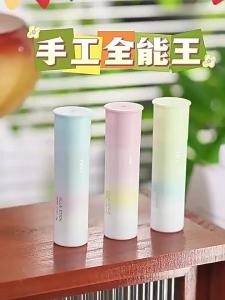 deli | Push-Cap Gradual Color Highly Adhesive Non-Formaldehyde Water-Washable Plant Starch Formula Solid Glue