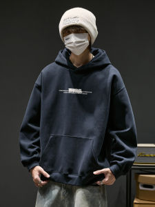 Washed Hoodie Sweatshirt Mens American High Street Letter Print Heavyweight Spring Autumn Trendy Brand Casual Outerwear