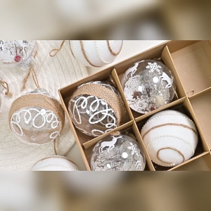 2026 9Pcs/Set Transparent Christmas Ball Ornaments 6cm/8cm Xmas Tree Ornaments For Home Decoration