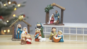 Creative Jesus Birth Ornaments Retro Resin Religious Adornment Figurines Horse Manger Handicrafts Miniature Statue Nativity Set