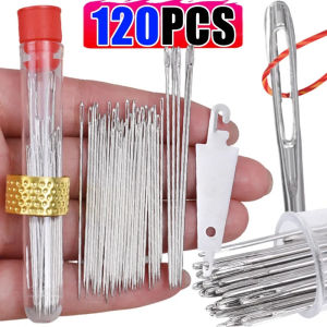 ชุดเข็มเย็บ120ชิ้นชิ้นทำจากสเตนเลสงานปักครอสติชแบบถักด้วยมือทำจากอุปกรณ์เย็บผ้าชุดอุปกรณ์เย็บผ้า