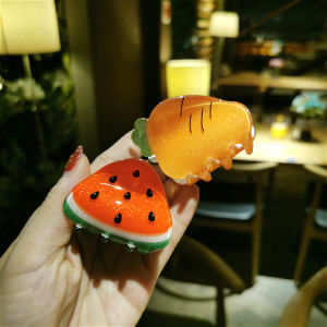 ผลไม้อะคริลิคเกาหลีออกแบบกิ๊บติดผมและปิ่นปักผมสําหรับผู้หญิงอินเทรนด์เครื่องประดับผมสไตล์ญี่ปุ่น