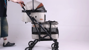 BERND Wanda Pet Double-Decker Stroller and Shopping Cart (lightweight stylish functional for 1-3 pets up to 25 kg)