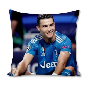 CR7 Football Star Pillow Cushion for Boys Square Shape PP Cotton Filled Character Pattern Universal Space Decoration Pillow