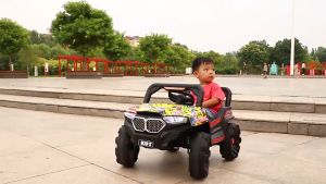 Rechargeable Electric Jeep Car for Kids – Features Realistic Horn 3 Speed Modes Shock Absorption Wheels & Ultra-Durable Battery Life – Safe Ride-On Vehicle with Music and Lights