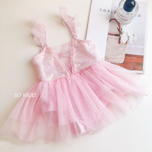 Princess Style Childrens Swimsuit Girls Summer Outfit Cute One-Piece Swimwear Baby Toddler Kids Swimming Costume