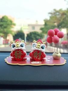 Car ornaments  国潮创意舞龙车载摆件卡通 Q版醒狮汽车中控台内饰可爱装饰品  现货 热卖Ready
