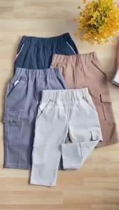 Celana Cargo Anak Cowok 2-13tahun bawahan celana Chino Panjang bahan strech melar