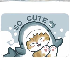 พื้นรองเท้ากันลื่นสำหรับประตูรูปแมวการ์ตูนดูดซับความชื้นดินสัตว์น้ำเนื้อนุ่มพื้นห้องน้ำที่ทนทานต่อการเปื้อน