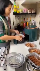 7/8in-30pcs Alumunium Alas Baking Air Fryer Kertas Penyerap Minyak Anti Lengket Sekali Pakai