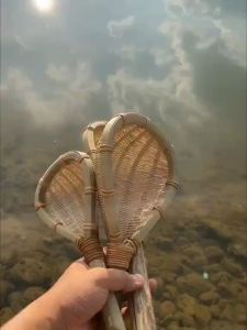 Pure Natural Green Bamboo Products Handmade Braided Rice Colander Soup Spoon Noodles Household Drain Spoon Kitchen Supplies