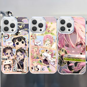 Aurora Gold Ghost Slayer Mobile Phone Case Anime Cartoon Style Silicone Protective Shell for  Huawei Xiaomi Redmi