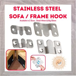 ALife World Solid Stainless Steel Sofa Hook Clip Furniture Connector Frame Hanger Wall Hanging Penyangkut Gambar Rak