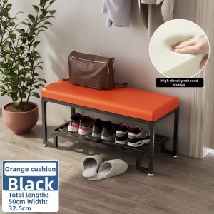 MAIYUQI | Iron Art Shoe Changing Bench With Storage