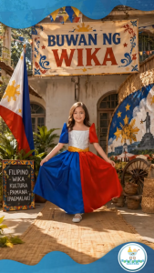 Baby Fourths Couture United Nation Maria Clara Flag with Rhinestone Gown Dress for Kids Cultural Events Philippines