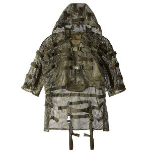 Nylon Mesh Tactical Camouflage Clothing Ghillie Suit Back Strap 3L Water Bag Pocket Removable Hat Main Body Can Be Folded up