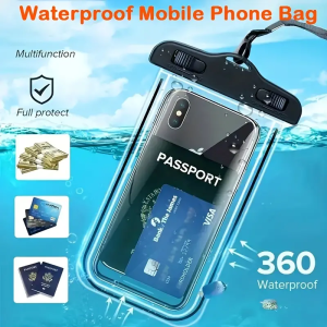 Neutral style phone pouch for men and women waterproof available in multiple colors suitable for rainy days and swimming.