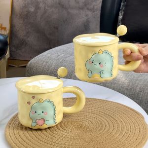 Cute Nifty Dinosaur Mug with Lid and Spoon