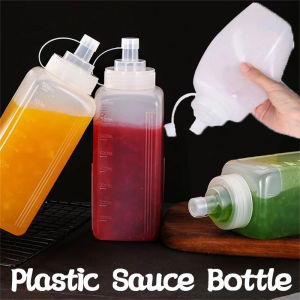 Large Caliber Plastic Squeeze Sauce Bottle Jam Salad Seasoning Vinegar Ketchup Gravy Boats Kitchen Condiment Dispenser Gadgets