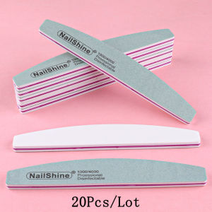 Professional Nail Shine Buffer Strips 1000/4000 Grit Double Sided Washable Sponge 20/50Pcs Nail File Polisher Manicure Tools