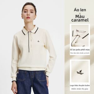 Navigare | Đồ Len Nữ Cổ Trắng 100% Lông Cừu Mùa Thu Đông