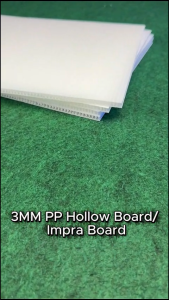 3mm thk PP Corrugated Board A1 Size x 4 pcs / PP Hollow Straw Board / Plastic Board/ Polyplast / Flute / Impra Board / Stationery / Art Living White 594mm x 841mm x 5 pcs