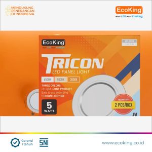 WokeOkay Lampu panel light 3 warna Ecoking Tricon EPL3103 EPL3106
