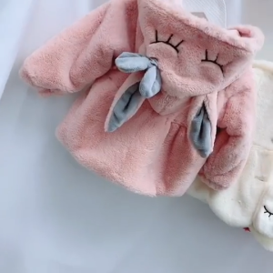 JAKET BULU ANAK PEREMPUAN 1 2 3 4 TAHUN JAKET MOTIF KELINCI