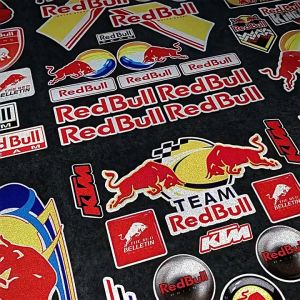 Motorcycle Personality Modification Stickers Red Bull Sticker Helmet Stickers PVC Waterproof Decals