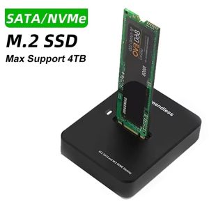 External SSD Hard Disk M.2 SSD Enclosure 10Gbps Online Reading Writing Speed SSD Case For M.2 NVME SATA SSD Docking Station Case