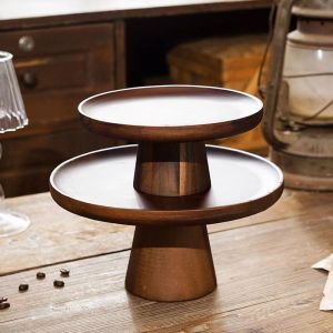 Wedding Cake Stand High Appearance Multi-layered Acacia Wood Dessert Tray