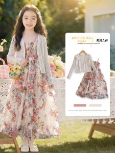 ZIRUIBABA | Bohemian Halter and Floral Girls Summer Dress Set 2 Pieces