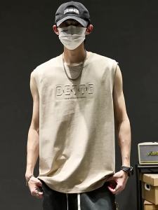 SZON | Áo Vest Mùa Hè In Chữ Cotton Rộng Rãi