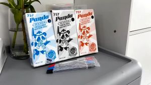 25pcs Original Panda 757 Black gel pen student stationery office signature pen water-based pen