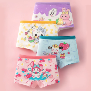 กางเกงในบ๊อกเซอร์เด็กผู้หญิง 1แพ็คมี4 ชิ้น ลายการ์ตูนน่ารัก ผ้าฝ้าย สำหรับเด็ก 6-10 ปี ไซส์ M-3XL ใส่สบายไม่รัดตัว ขอบยืดหยุ่น สามารถใส่่ได้โรงเรียนได้กันโป้ได้อย่างดี สีสันสดใสสมวัยน้องๆ ซักมือซักเครื่องได้สบายลายไม่หลุด สินค้าคุณภาพเกินราคา