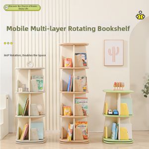 AOBIXIONG | Rotating Bookshelf Organizer for Home and Kids