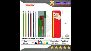 Pensil Kaca Warna Joyko PG-100 / Pencil Glass Dermatograph PG 100 Hitam - Biru Tua - Hitam - Hijau - Kuning - Merah