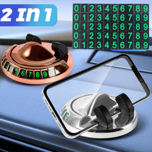 2 trong 1 biển số đậu xe Giá để điện thoại 360 ° xoay ô tô đa năng hộp giữa sáng số tấm kê điện thoại