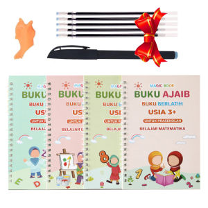 Magic Copybook Reusable อินโดนีเซียฝึกสเปนการเขียนปากกาวาด Groove ตัวอักษร Wordpad Word การประดิษฐ์ตัวอักษร