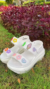 PROMO SPESIAL  !!! Crocs Sendal  Classic Mega Crush Slide Wedges Women  Wedge Clog  Classics  Slide  Sandal Hak Karet Suster