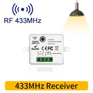 RF 433MHz Wireless Remote Control Light Switch 220V 110V 10A Relay Receiver Mini Round Button Wall Panel Switch For LED Lamp
