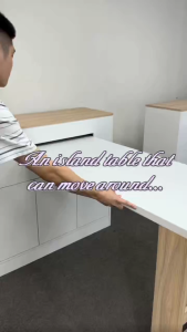 [FREE INSTALLATION] Como Home Rotatable & Extendable Console Cabinet with Storage | Kitchen Island Table