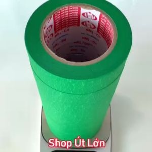 Băng keo giấy màu xanh lá rộng 3.5cm dài 50 mét lõi giấy 3mm 1 cây 8 cuộn giá tại xưởng