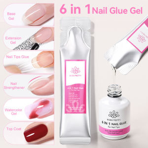 BORN PRETTY 15g 6 IN 1 Nail Glue Gel Refilled Package Extension Building Strengthen Nail Gel Semi Permanent False Nail Tips Gel
