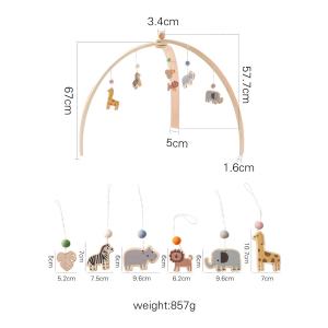 LIWAN | Triangular Wooden Baby Gym Set with Plush Animal Pendants